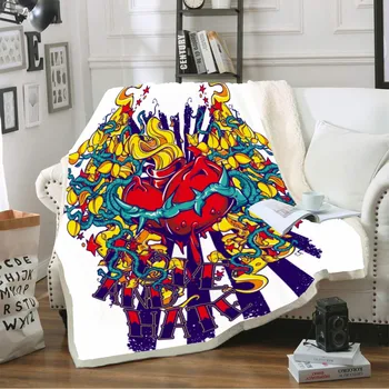 

Hurt and Love Print Coral Blanket Pop Style Child Bedding Throw Warm Blanket Sherpa Fleece Microfiber Fabic Blanket 150x200cm