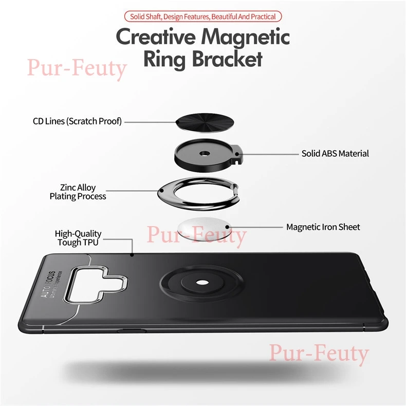 Чехол для samsung Galaxy Note 9, SM-N9600, N960U1, бизнес, с кольцом на палец, с магнитным держателем, задняя крышка для samsung Galaxy Note9