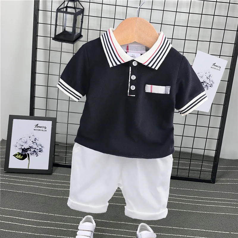 Комплект детской одежды, одежда для мальчиков летняя футболка с короткими рукавами, штаны Спортивная рубашка повседневные комплекты из двух предметов для малышей - Цвет: Color 4