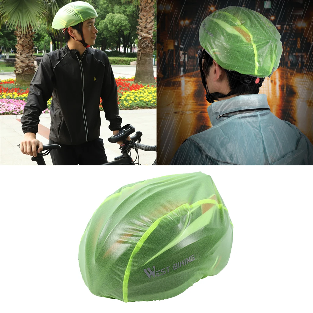 Reflective Bike Helmet Cover Waterproof Windproof Bicycle Helmet Rain Cov& 