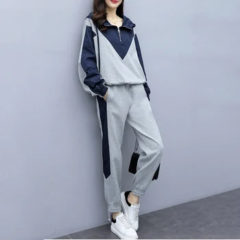 

Women two piece set tracksuit fashion sporting spring autumn female running clothes ladies full Hoodies jacket pant free shiping