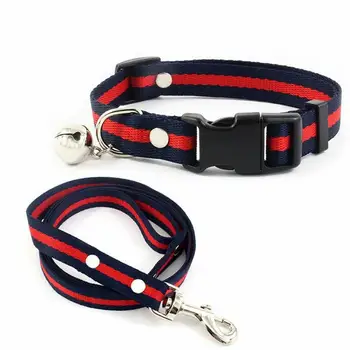 

Collar leash nylon pet collar puppy dog Keji set anti-pull buckle dog leash anti-lost bell neck strap