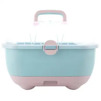 

Baby Bottle Receiving Box Plastic Transparent Covered Household Cup Snack Toys Finishing Storage Box Large