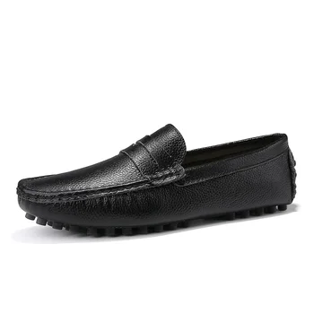 

Sapatos Masculino Buty Meskie Genuine Leather Casual Slip on Black Size 39-50 Men Loafers Full Grain Leather Cow Leather Summer