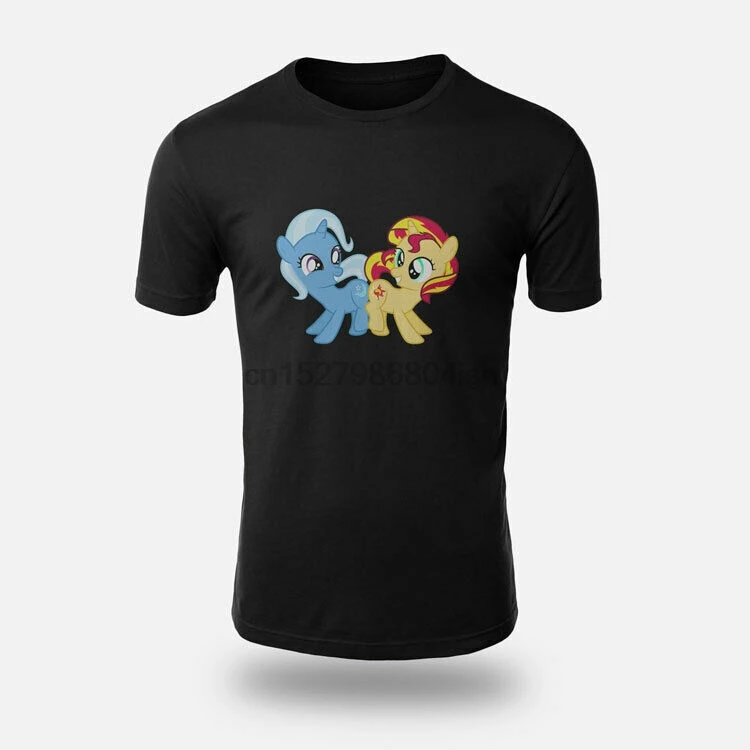 Новинка MLP Trixie vs Sunset Shimmer Размер S до XXXL черная футболка мужская | Мужская одежда