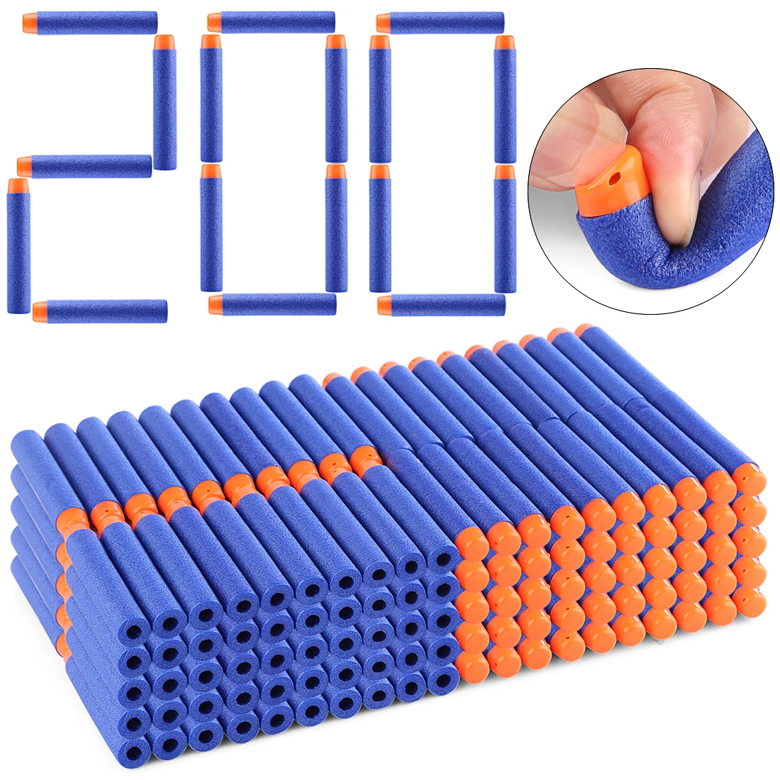 11 100pcs/200pcs/500pcs/1000pcs Fluorescence Dart Refills Universal Standard Round Head Hollow Foam Bullets for Nerf Toy Gun - Цвет: 11