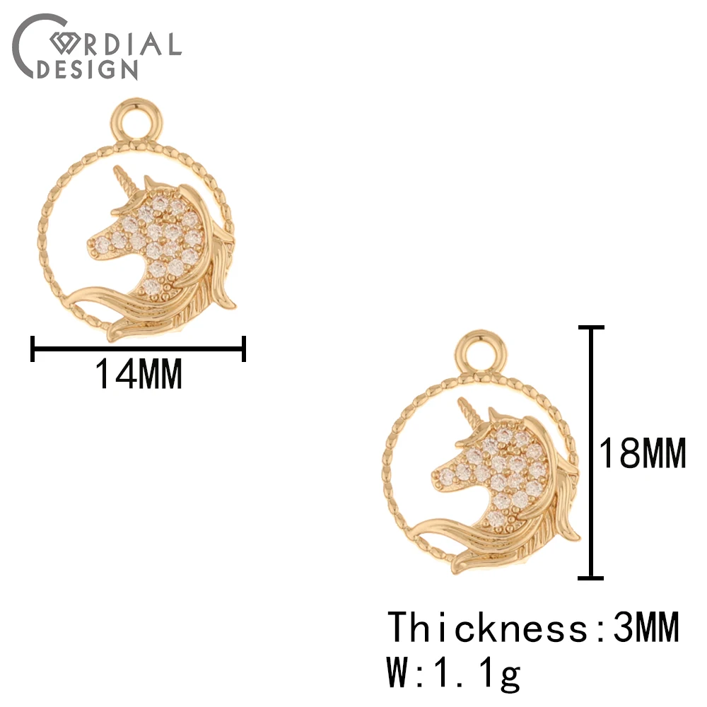 Cordial Design 50Pcs 14*18MM Jewelry Accessories/DIY Charms/Animal Shape/CZ Pendant/Hand Made/Jewelry Findings & Components - cordial