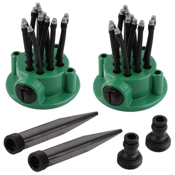 

Lawn Sprinkler Sprinkler Irrigation System, 12 Hose Head 360 ° Adjustable Sprinkler for Indoor and Outdoor Use (2 Pack)