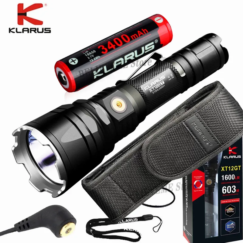 Тактический Расширенный фонарик KLARUS XT12GT 603 лм с батареей 18650 для поиска и спасения