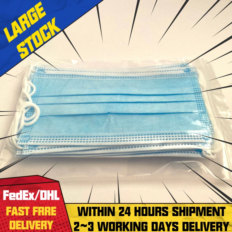 

Fast Delivery Hot Sale 3-layer Anti Dust Disposable Earloop Mouth Mask Breathable Respirator Women Men Face Masks For Hair Salon