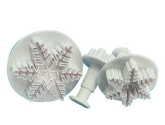

Fashion 3Pcs Snowflake Cake Decorating Fondant Plunger Cutters Mold Cookies Tools