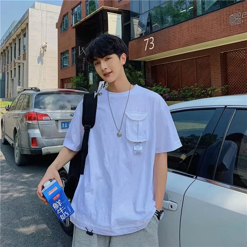 Short-sleeved Men's Loose T-shirt Simple Five-sleeved Jacket Short-sleeved Men's Loose T-shirt Simple Five-sleeved Jacket