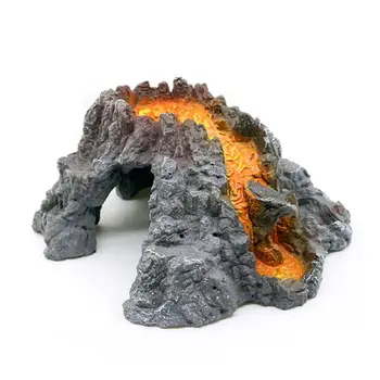 

Simulation Mini Resin Volcano Magma Stone Aquarium Landscape Decoration Fish Tank Ornament Turtle Hiding Place Shelter House
