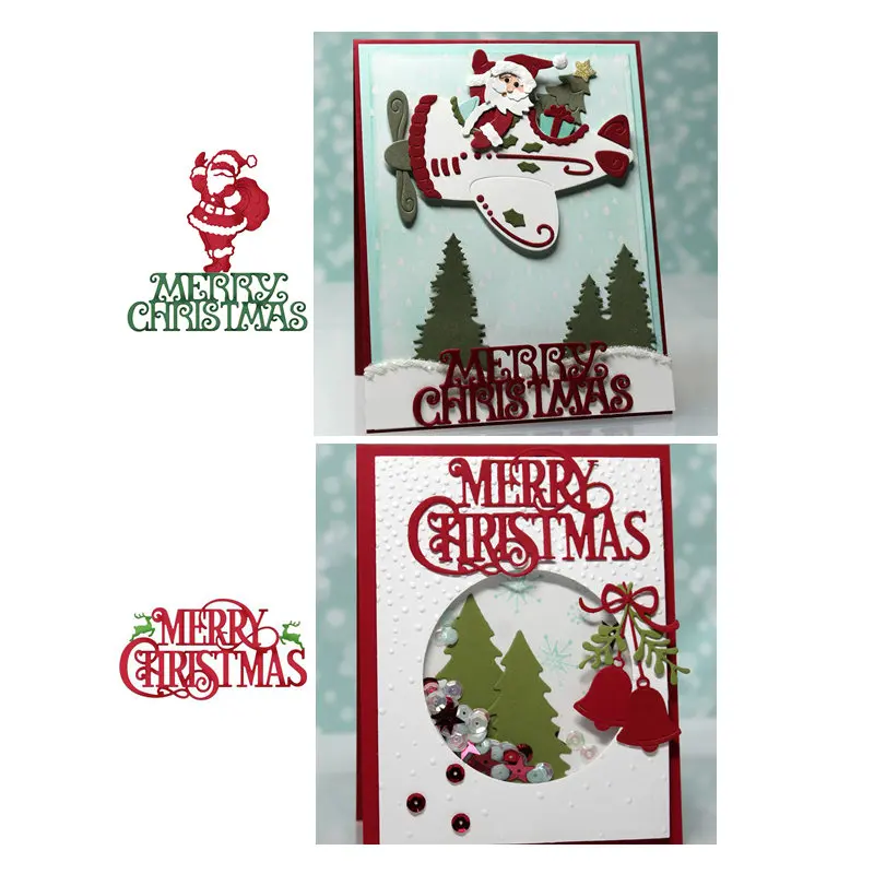 

Letters Merry Christmas Santa Claus Metal Cutting Dies Cut Die Scrapbooking Album Paper DIY Card Craft Embossing Die Cuts 2019