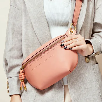 

Famous Brand Designer Women Bag Genuine Leather Girls Chest Bag Casual Waist Bags Ladies Shoulder Messenger Bags Cross Body