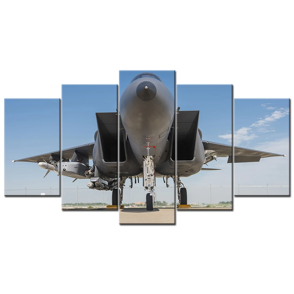 5 Piece Canvas Paintings HD Military Pictures F-15 Eagle Fighter Poster Wall Art for Home Decor | Дом и сад