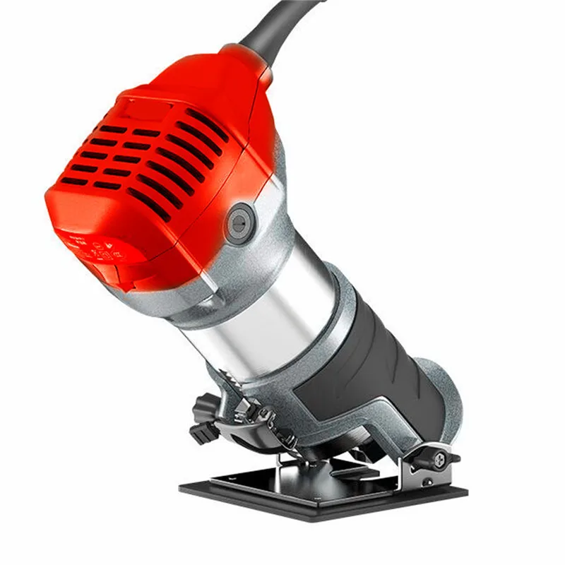 Online Adjustable Balance Trimmer Base Shield Wood Work Shank Trim Router Edge Molding 220V 800w Electric Hand Trimmer Woodworking Tool
