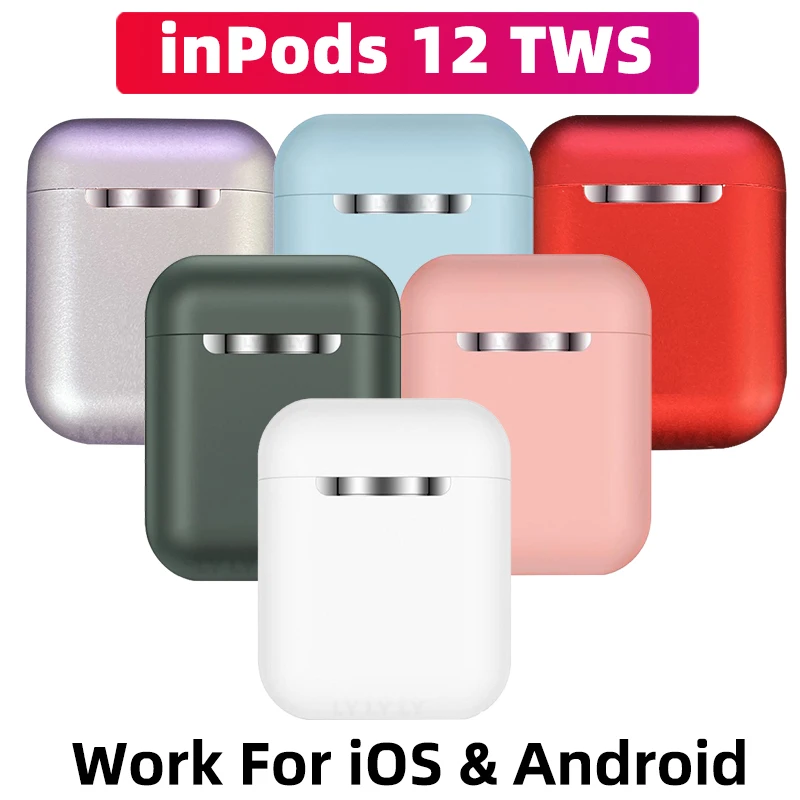 Auriculares inPods 12 con Bluetooth 5,0, dispositivo de deporte inalámbrico, con carga táctil, sonido estéreo 3D, graves
