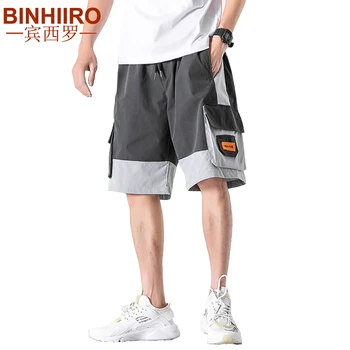 

Summer Street Clothing Men's Cargo Pants 2020 Elastic Waist Loose Hip-hop Straight Pants Multi-pocket Breathable Men's Shorts
