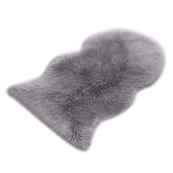 

New Faux Fur Sheepskin Rug 60 x 90 cm Faux Fleece Fluffy Area Rugs Anti-Skid Carpet for Living Room Bedroom Sofa Nursery Rugs (G