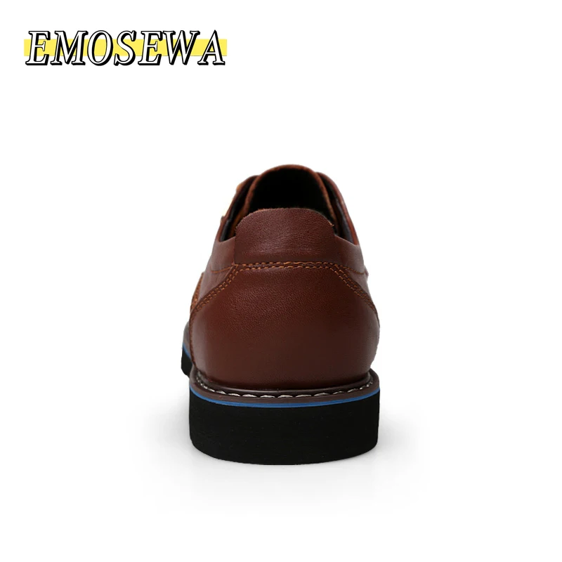 EMOSEWA/мужская повседневная обувь; брендовая кожаная мужская обувь на плоской подошве; мужские кроссовки из натуральной кожи в деловом стиле; сезон весна-осень; большие размеры 47-48