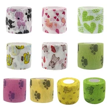 4,5 м цветные спортивные самоклеющиеся эластичные бандажные наколенники с мультипликационным принтом, наколенники для защиты запястья и голеностопа