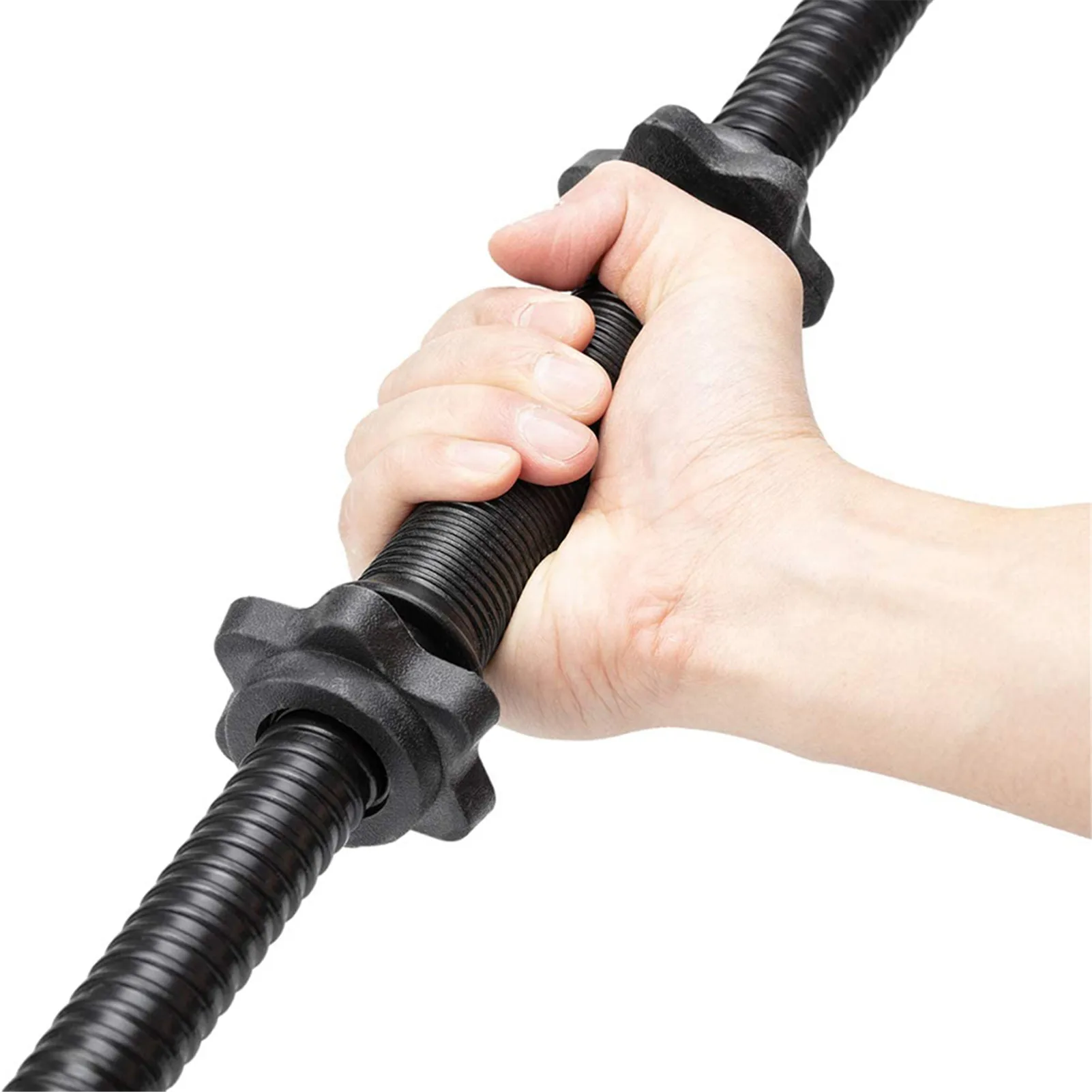 50CM Dumbbell Bars Solid Steel Weight Lifting Dumbbell Rod Durable Handle With Spin-Lock Collar For Fitness Accessories