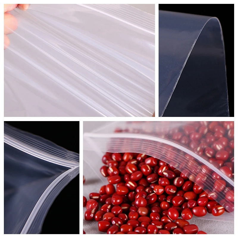 100PCs Plastic Bags Ziplock Food Packaging Jewelry Small Zip Lock Bags Clear Fresh-keeping Dustproof Reclosable Candy StorageBag