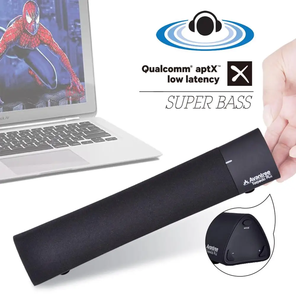 

[Upgraded] Avantree 10W Aptx Low Latency Bluetooth 4.1 Laptop Speakers, Wireless Soundbar for iPad, Mac, Tablets, TV, PC