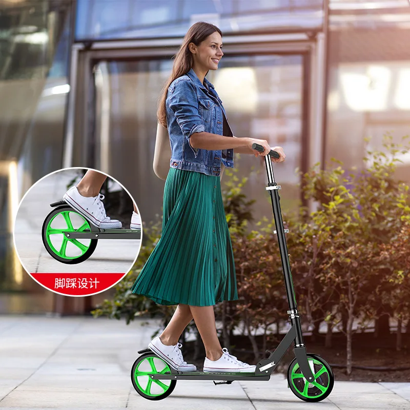 City Adjustable All Iron Body T-Style Kids Scooter Children Kick Scooter 200mm Wheel Adults Foldable Foot Bear 150kg