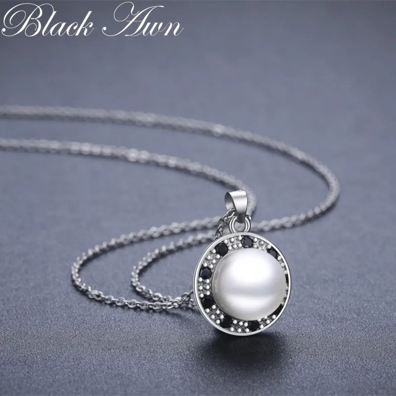 Silver Necklace Silver Color Slide Necklace Women Jewelry Classic Round Necklaces&Pendants BLACK AWN K075 silver necklace