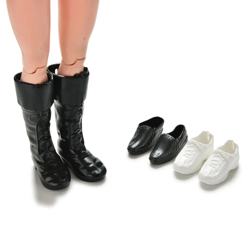 4 пары мини-пластиковой обуви высокие сапоги для 12 дюймов 1/6 BJD кукла бойфренд Русская кукла, сделанная вручную аксессуары
