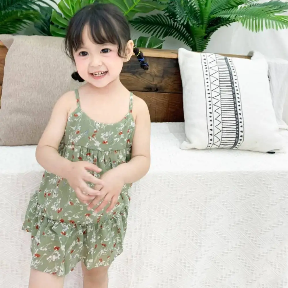 

Spring And Summer Suspenders Floral Chiffon Cute Casual Girl Dress Kid Clothes Baby Dress