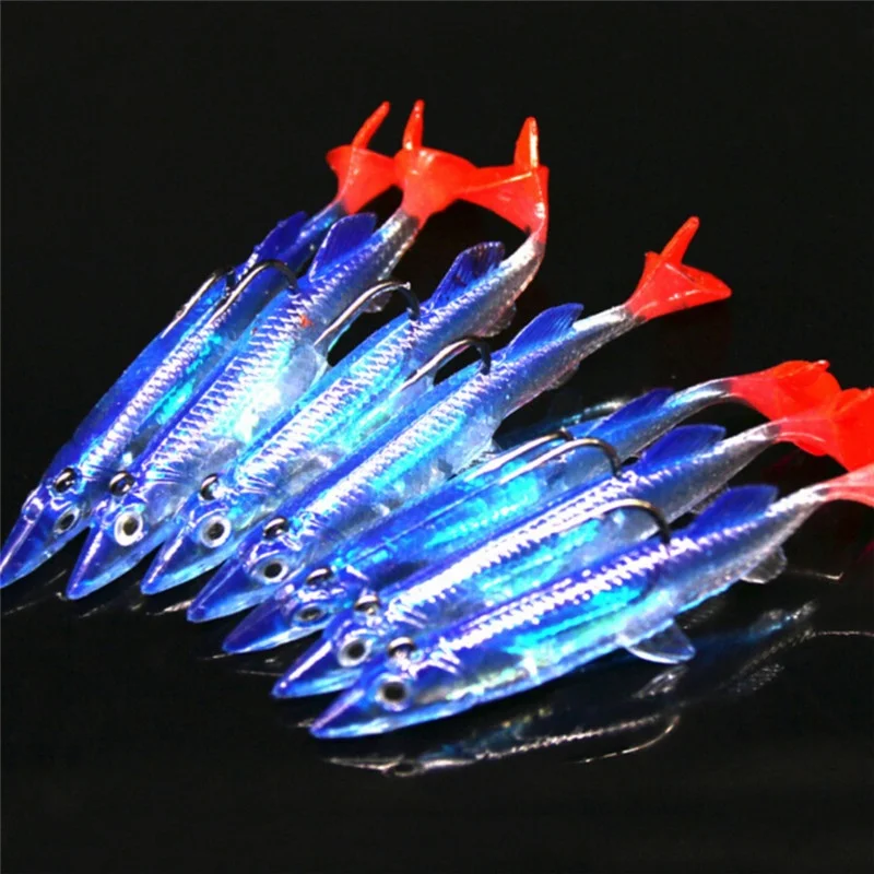 

5pcs/lot Soft Lure Wobblers Artificial Bait Silicone Fishing Lure Set Jigging Bait Fishing Lures 8cm/6g Lead Jig Spoon Fish