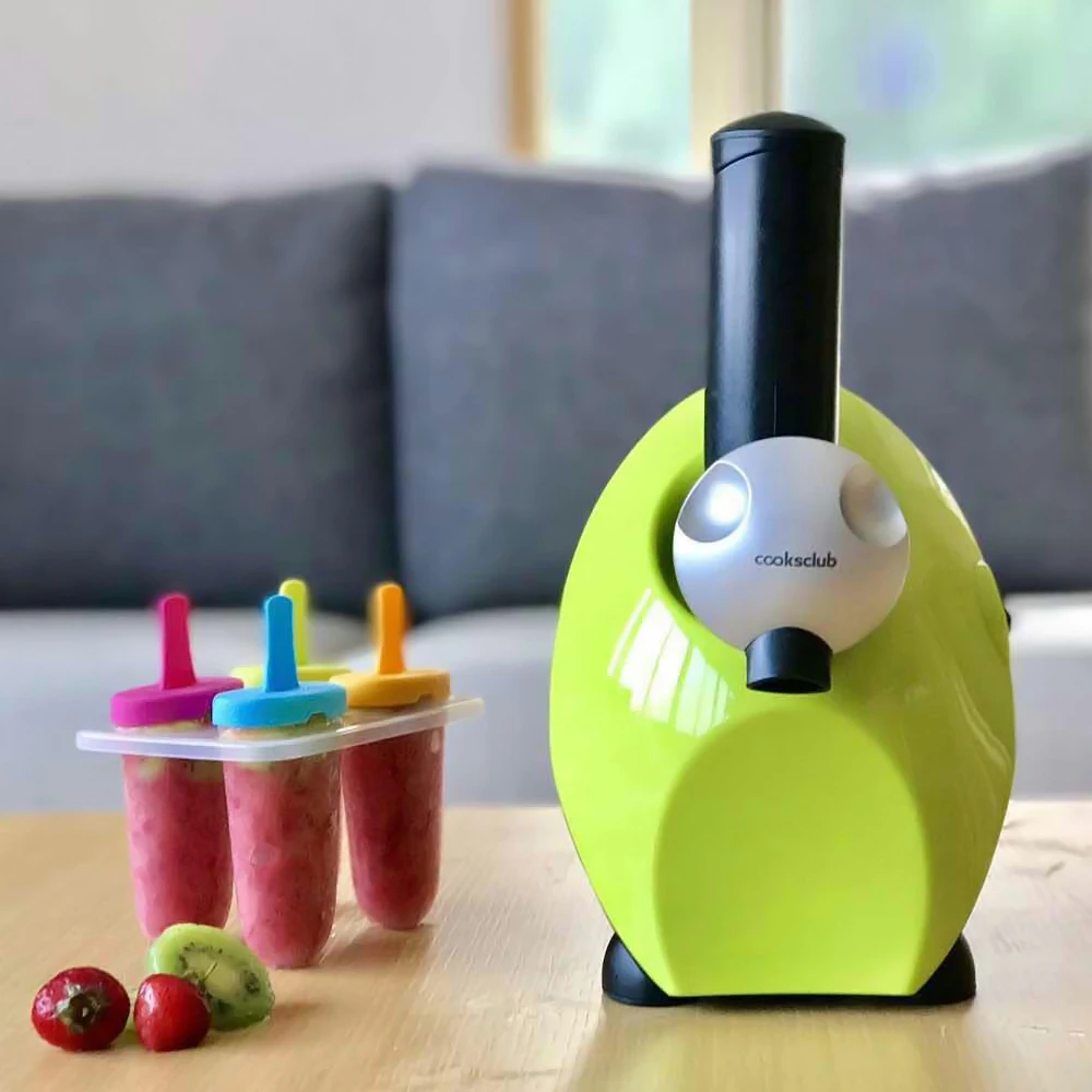 COOKNSHARE Мороженица машина для дома Maquina De Helados Helado Sorveteria Para Hacer Мороженое Замороженные фрукты десерт мягкий - Цвет: Green