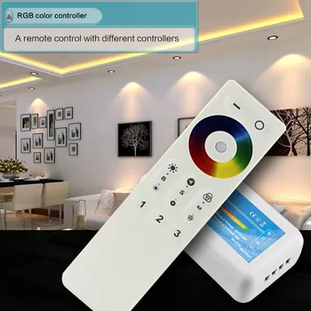 

RGB LED DST Group Sync Controller Dimmer DC 12V 24V 12A 2.4G Wireless Touch RF Remote Controller for RGB LED Strip Lights