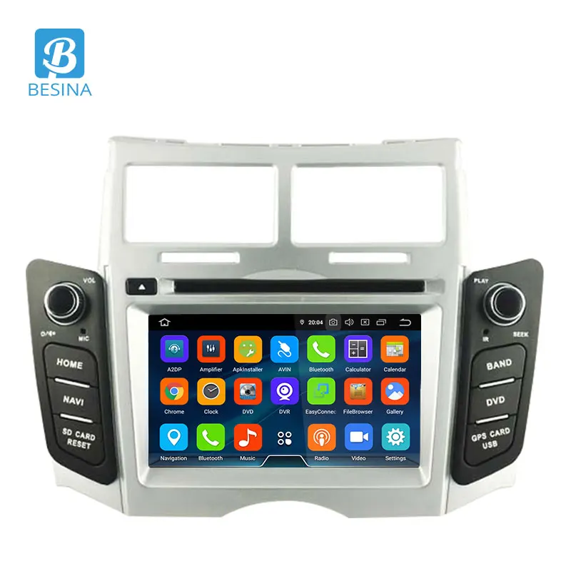 Besina Android 9,0 автомобильный dvd-плеер для Toyota Yaris 2005-2011 Мультимедиа gps навигация wifi 2 Din автомобильный радиоприемник 4G+ 64G стерео аудио