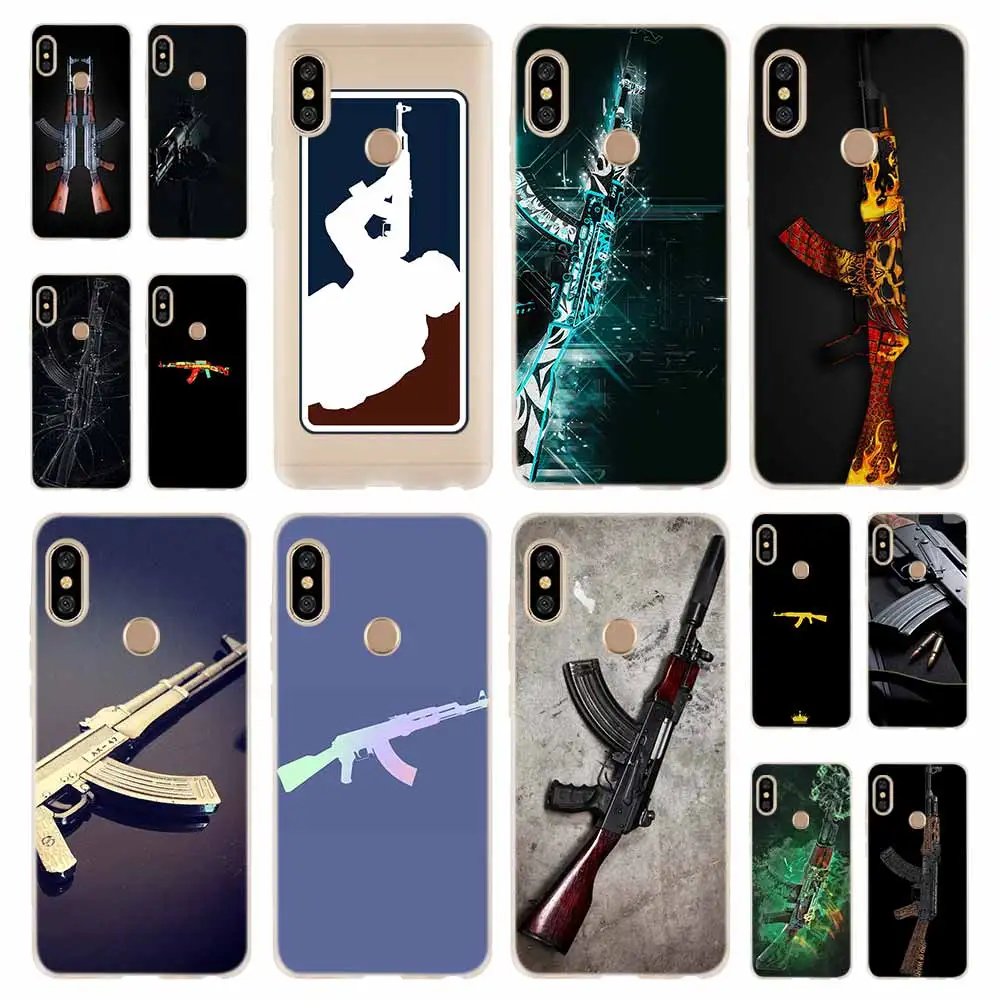 Модный мягкий чехол AK47 из ТПУ для Xiaomi Redmi 9 8 7 6 5 A 9at 9Prime 4x 4a K20 Pro 9a 8a 7a | Мобильные