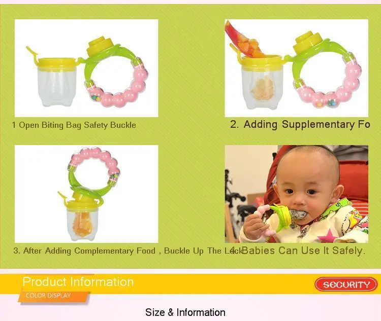 Feeding Pacifier Safety Silicone Infant Nipple Baby Food Chew Pacifier Soothers Silica Gel Fruits Vegetables Toothbrush Nipple