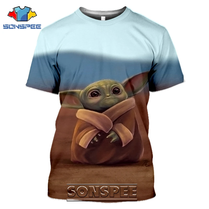 SONSPEE 3D Print Men Women Fashion Short Sleeve The Mandalorian T-shirts Casual Streetwear Star Wars Baby Yoda Tees Tops Shirt (5)