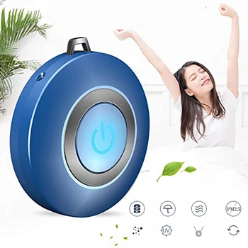 

USB Portable Wearable Air Purifier Personal Mini Air Necklace Negative Ion Air Freshener No Radiation Low Noise for Adults 1pc