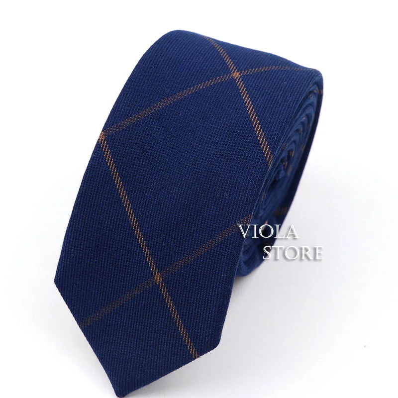 Classic Brown Navy Red Striped Solid Wool Necktie 6cm Slim Fashion Skinny Tie Men Tuxedo Suit Party Casual Accessory Cravat Gift neck ties