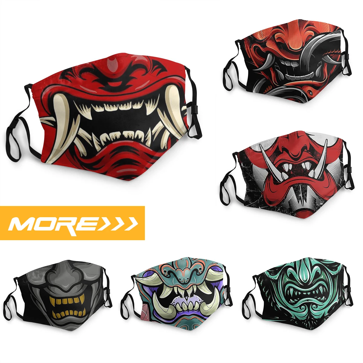 Mascarilla Masque Facial Mask Hanya Masks Fation Oni Japan Samurai Demon Mouth Mask Anti Dustproof