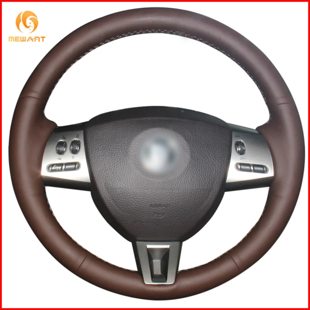 AUTOSW-1000 Custom Cowhide Steering Wheel, For All Vehicles - Coffee