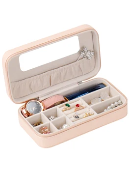 

White Peony Jewelry Box Portable Princess European Travel Trumpet Earring Ring Casket Multi-function Portable Dressing Case