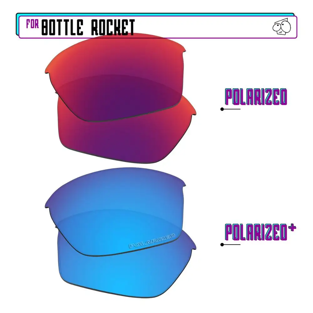 

EZReplace Polarized Replacement Lenses for - Oakley Bottle Rocket Sunglasses - BlueP Plus-MidnightP