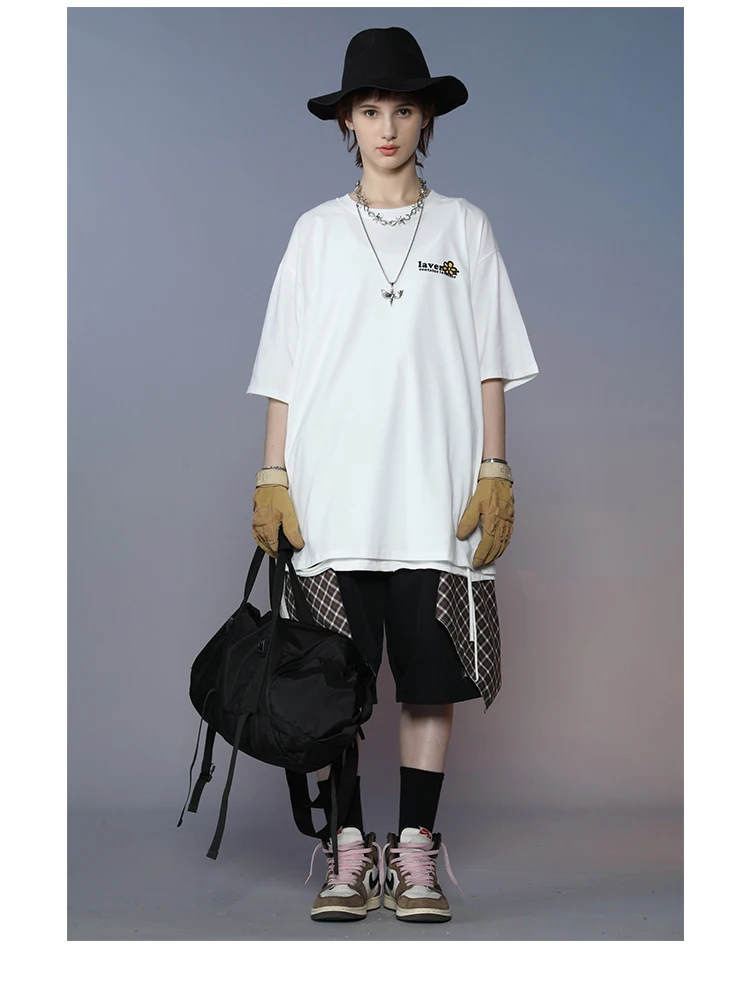 2021 Men Hip Hop T Shirt Streetwear Harajuku Floral T-Shirt Oversize Summer Short Sleeve Tshirt Loose Cotton Tops Tees HipHop