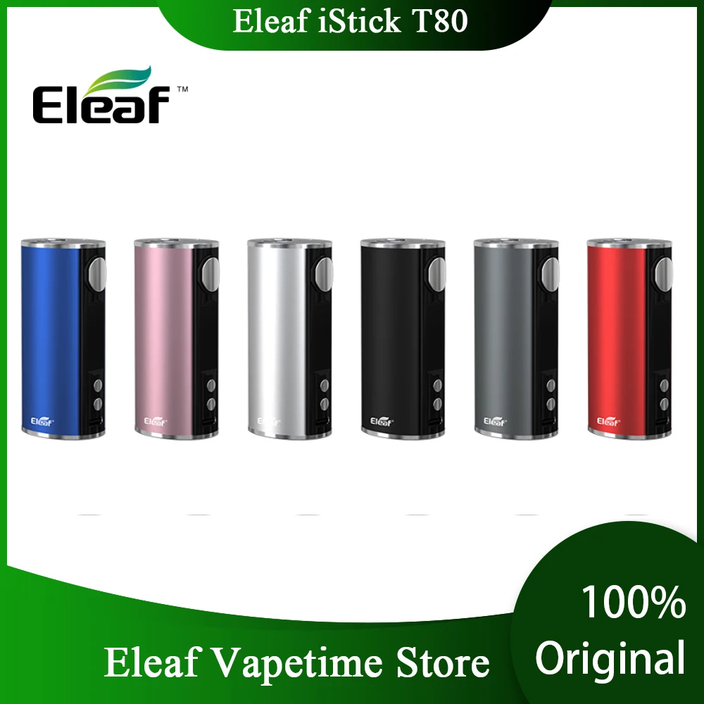 New Original Eleaf iStick T80 Battery Mod 3000mAh Built-in & Type-C Charging Port LED Display E-cig Vape VS Pico |