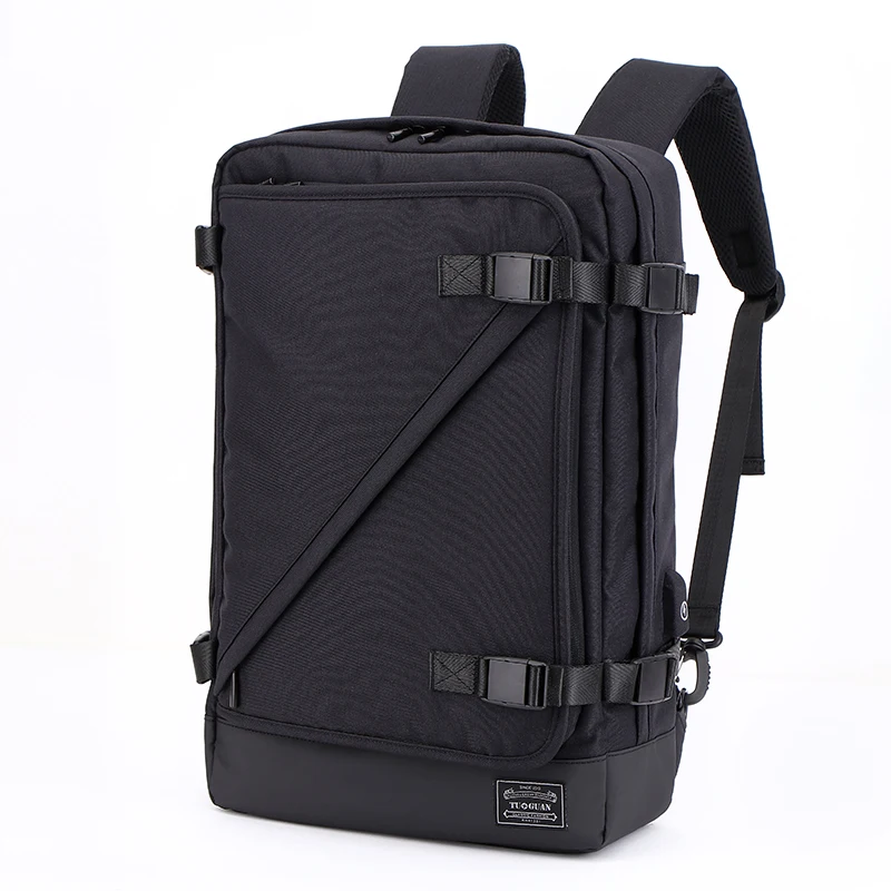 

CAI Travel Backpack Unisex Business Canvas Back Bag Minimalism Hasp Laptop Side-Open Anti-Theft Belt Waterproof School Book