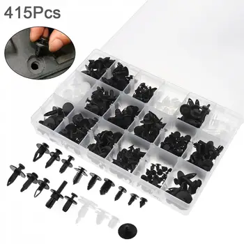 

415pcs 18 Kinds Universal Plastic Car Body Bumper Push Pin Clip Rivets Fastener Expansion Screws Kit with Storage box